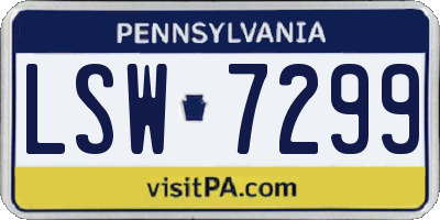 PA license plate LSW7299