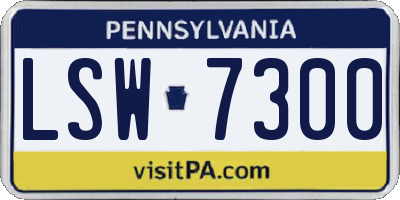PA license plate LSW7300