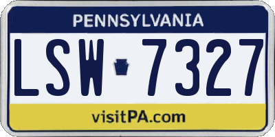 PA license plate LSW7327