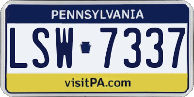 PA license plate LSW7337
