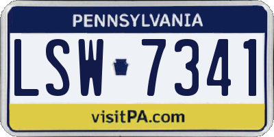 PA license plate LSW7341
