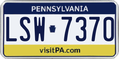 PA license plate LSW7370