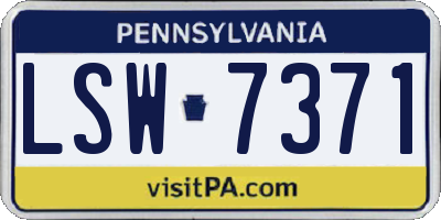 PA license plate LSW7371