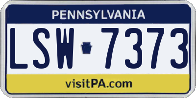 PA license plate LSW7373