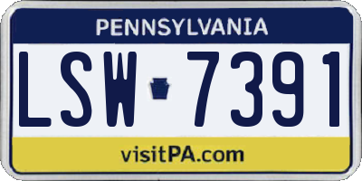 PA license plate LSW7391