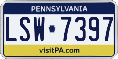 PA license plate LSW7397