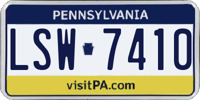 PA license plate LSW7410