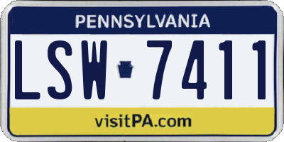 PA license plate LSW7411