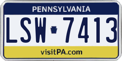 PA license plate LSW7413