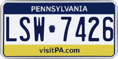 PA license plate LSW7426