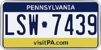PA license plate LSW7439
