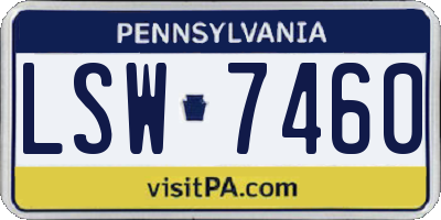 PA license plate LSW7460