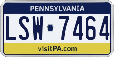 PA license plate LSW7464