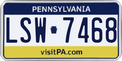 PA license plate LSW7468