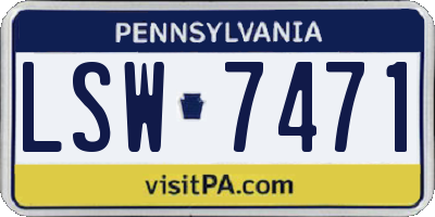 PA license plate LSW7471