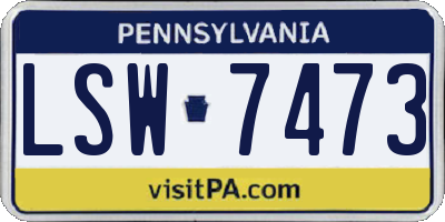 PA license plate LSW7473