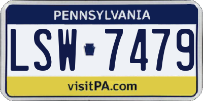 PA license plate LSW7479