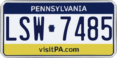 PA license plate LSW7485