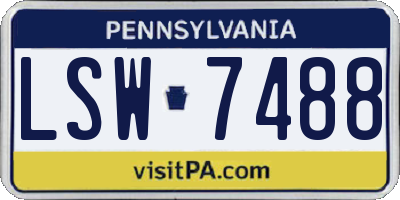PA license plate LSW7488