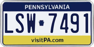 PA license plate LSW7491