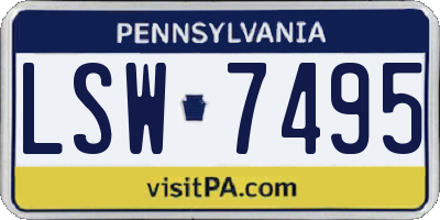 PA license plate LSW7495