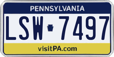 PA license plate LSW7497