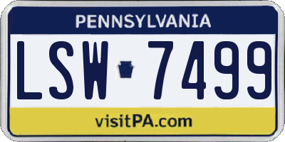 PA license plate LSW7499