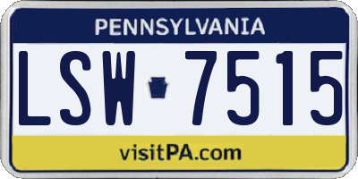 PA license plate LSW7515