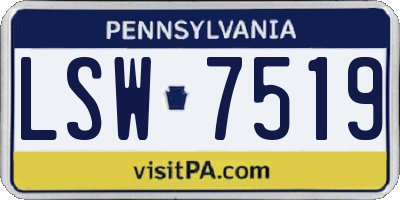 PA license plate LSW7519