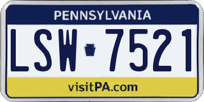 PA license plate LSW7521