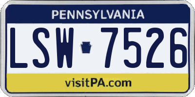 PA license plate LSW7526