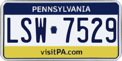 PA license plate LSW7529