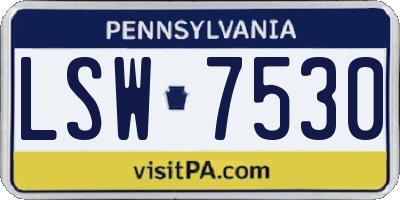 PA license plate LSW7530