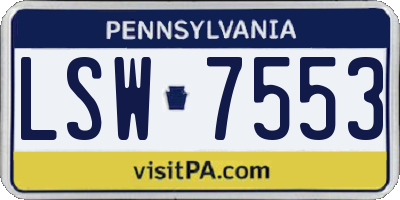 PA license plate LSW7553