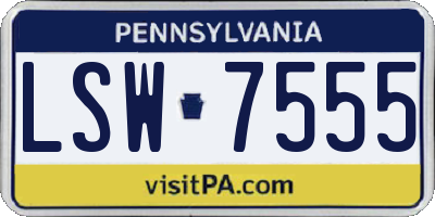 PA license plate LSW7555