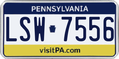 PA license plate LSW7556