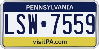 PA license plate LSW7559