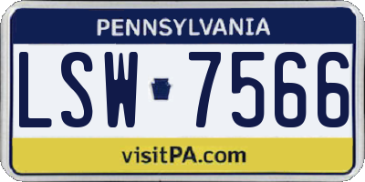 PA license plate LSW7566