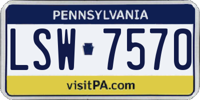 PA license plate LSW7570