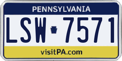 PA license plate LSW7571