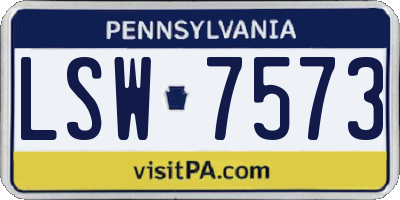 PA license plate LSW7573