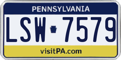 PA license plate LSW7579