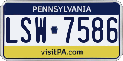 PA license plate LSW7586