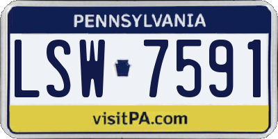 PA license plate LSW7591