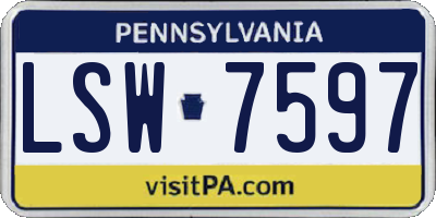 PA license plate LSW7597