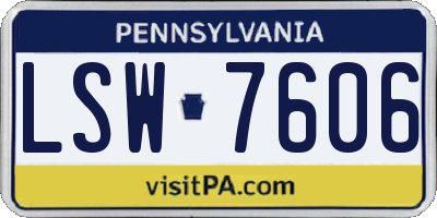 PA license plate LSW7606