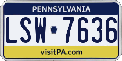 PA license plate LSW7636