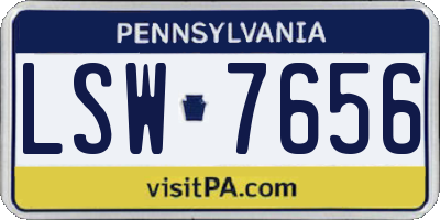 PA license plate LSW7656