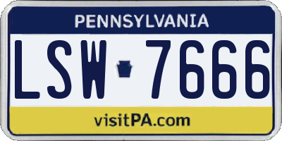 PA license plate LSW7666