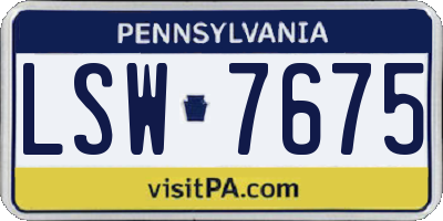 PA license plate LSW7675